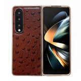 For Samsung Galaxy Z Fold4 5G Ostrich Leather Phone Case - Black - Front View