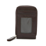 Woven Mini Coin Purse For Ladies Student Id & Card Holder - Brown