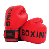 Junior Boxing Training Gloves For Sanda Fighting - Letter Pattern - Blue - Close-Up Angle