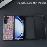 For Samsung Galaxy Z Fold4 5G Foldable Diamond Case - Compact And Stylish - Flash Green