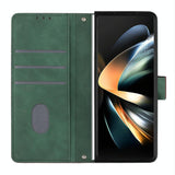 For Samsung Galaxy z Fold4 5G Embossed Leather Flip Crossbody Phone Case - 3d Design - Purple - 45-Degree Angle