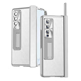 For Samsung Galaxy Z Fold4 5G Shockproof Magnetic Litchi Pattern Phone Case - Silver Gold - Extra Image