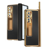 For Samsung Galaxy Z Fold4 5G Shockproof Magnetic Litchi Pattern Phone Case - Silver Gold - Extra Image