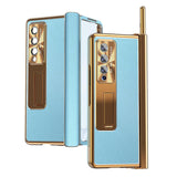 For Samsung Galaxy Z Fold4 5G Shockproof Magnetic Litchi Pattern Phone Case - Silver Gold - Extra Image