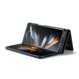 For Samsung Galaxy Z Fold4 5G Multi-Card Phone Case - Fits Dg.Ming M2 Series - Coffee - Rear View