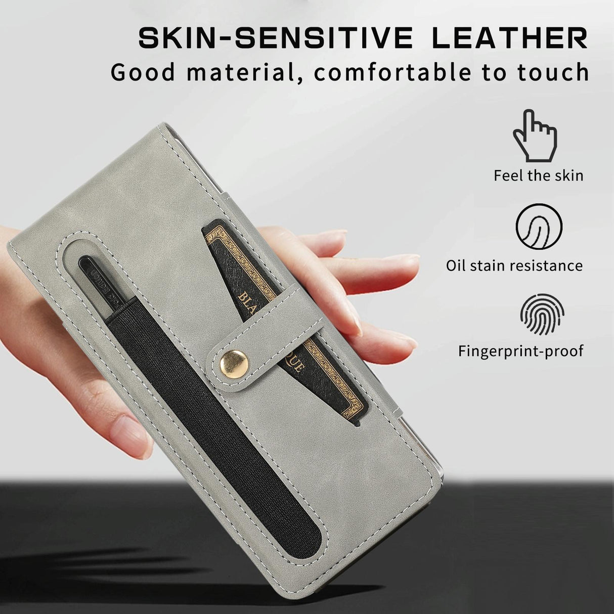 For Samsung Galaxy Z Fold4 5G Leather Folding Phone Case - Purple