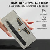 For Samsung Galaxy Z Fold4 5G Leather Folding Phone Case - Purple - Side View