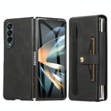 For Samsung Galaxy Z Fold4 5G Leather Folding Phone Case - Purple