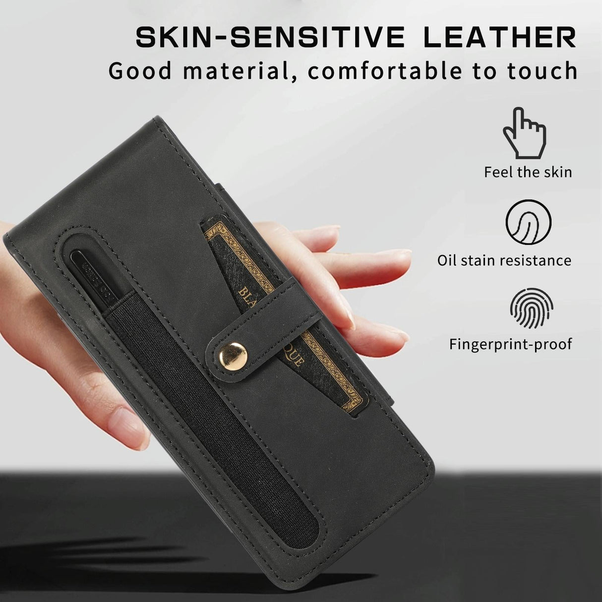 For Samsung Galaxy Z Fold4 5G Leather Folding Phone Case - Purple