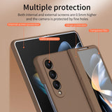 For Samsung Galaxy Z Fold4 5G Foldable Phone Case With Pen And Stylus - White - 45-Degree Angle
