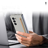 For Samsung Galaxy Z Fold4 5G Enhanced Shockproof Phone Case - Pen Design - Purple