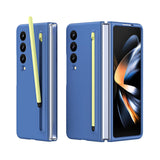 For Samsung Galaxy Z Fold4 5G Enhanced Shockproof Phone Case - Pen Design - Purple