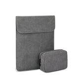 13.3 Inch Ultra-thin Notebook Liner Bag with Small Bag - Perfect for On-the-go - Dark Grey