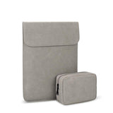 13.3 Inch Ultra-thin Notebook Liner Bag with Small Bag - Perfect for On-the-go - Dark Grey - Front View