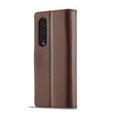 For Samsung Galaxy Z Fold4 5G Calf Leather Phone Case - Red - Top-Down View