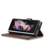 For Samsung Galaxy Z Fold4 5G Calf Leather Phone Case - Red - Rear View