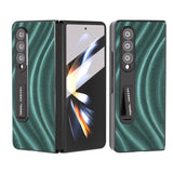 For Samsung Galaxy Z Fold4 5G Galactic Pattern Phone Case - Integrated Protection - Green - Front View