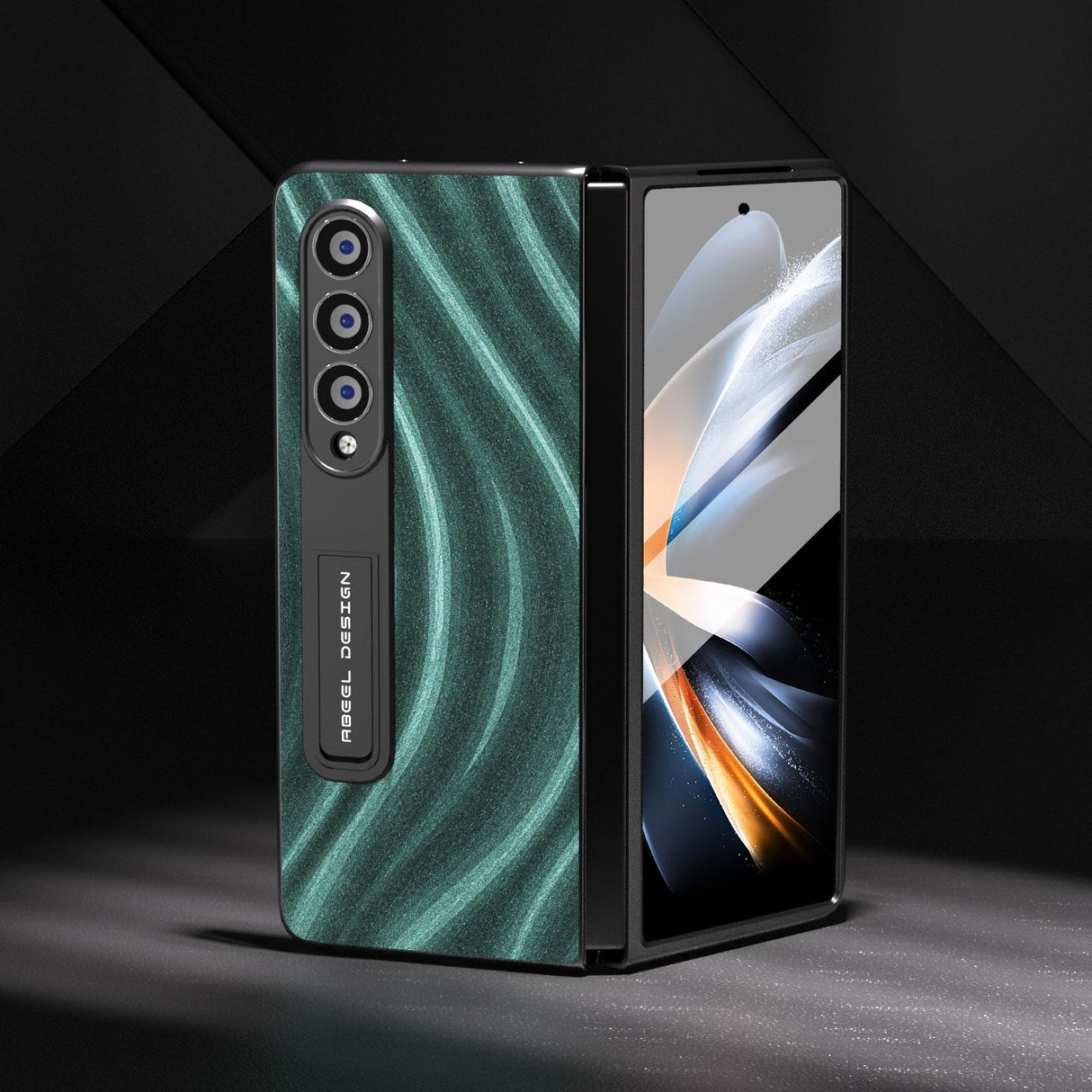 For Samsung Galaxy Z Fold4 5G Galactic Pattern Phone Case - Integrated Protection - Green