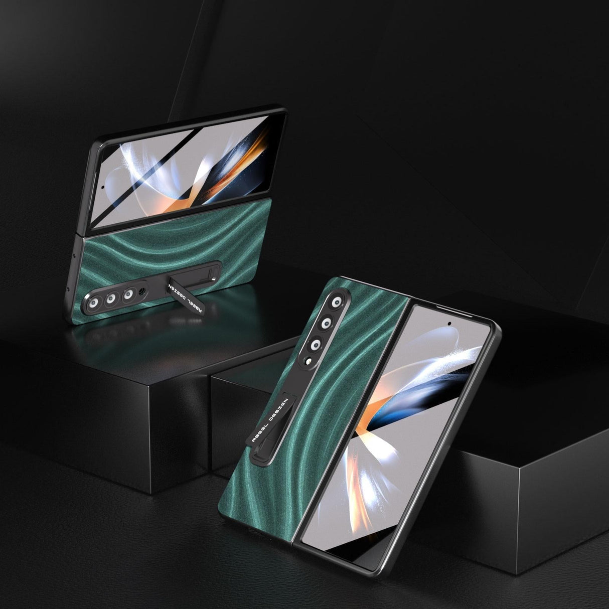 For Samsung Galaxy Z Fold4 5G Galactic Pattern Phone Case - Integrated Protection - Green