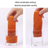 Portable Quick Dry Sports Towel Set with Silicone Sleeve and Storage Bag - 30x80cm - Grey - 30X90Cm - Close-Up Angle