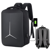 Waterproof Business Laptop Backpack With Usb Port - Multifunctional - Dark Gray - 17 Inch - Front View