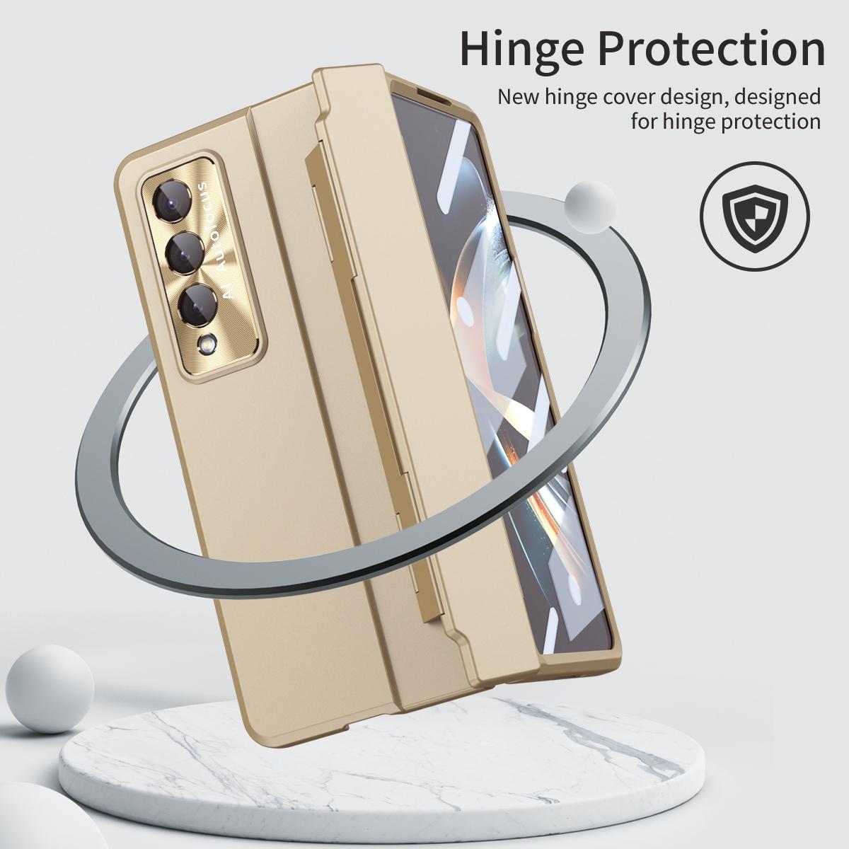 For Samsung Galaxy Z Fold4 5G Full Coverage Hinge Phone Case - Green