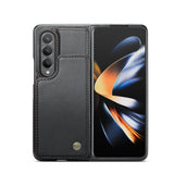 For Samsung Galaxy Z Fold4 5G Leather Rfid Phone Case - Wine Red - Top-Down View