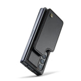 For Samsung Galaxy Z Fold4 5G Leather Rfid Phone Case - Wine Red - Low Angle
