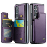 For Samsung Galaxy Z Fold4 5G Leather Rfid Phone Case - Wine Red - Extra Image