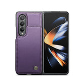 For Samsung Galaxy Z Fold4 5G Leather Rfid Phone Case - Wine Red - Extra Image