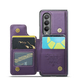 For Samsung Galaxy Z Fold4 5G Leather Rfid Phone Case - Wine Red - Extra Image
