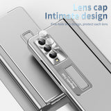 For Samsung Galaxy Z Fold4 5G Foldable Phone Case With Pen Slot - Electroplated - Gold