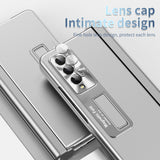 For Samsung Galaxy Z Fold4 5G Foldable Phone Case With Pen Slot - Electroplated - Gold - Top-Down View