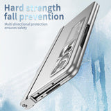 For Samsung Galaxy Z Fold4 5G Foldable Phone Case With Pen Slot - Electroplated - Gold