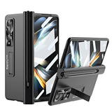 For Samsung Galaxy Z Fold4 5G Foldable Phone Case With Pen Slot - Electroplated - Gold