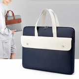 Stylish Pu Leather Laptop Bag - Briefcase Cover - Grey - 15.6 Inch - Side View