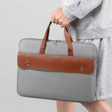 Stylish Pu Leather Laptop Bag - Briefcase Cover - Grey - 15.6 Inch - Extra Image