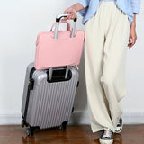 Versatile Laptop Shoulder Bag - Single Strap - Light Blue - Top-Down View