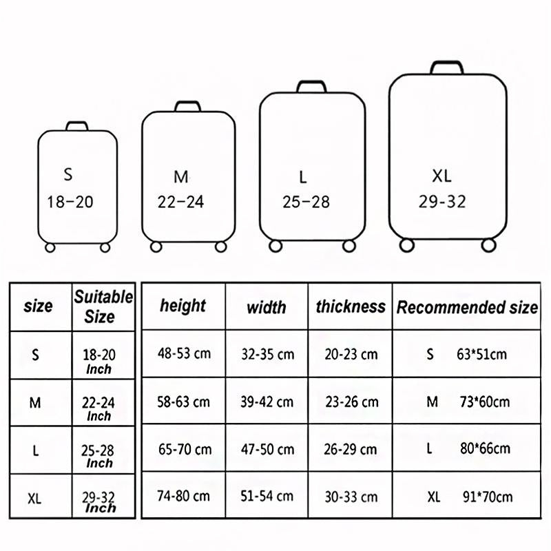 Protective Elastic Suitcase Cover - Fits 22-24 Inch Luggage - Dustproof & Scratch-proof - English Map
