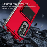 For Samsung Galaxy Z Fold4 5G Foldable 3D Design Phone Case - Wine Red
