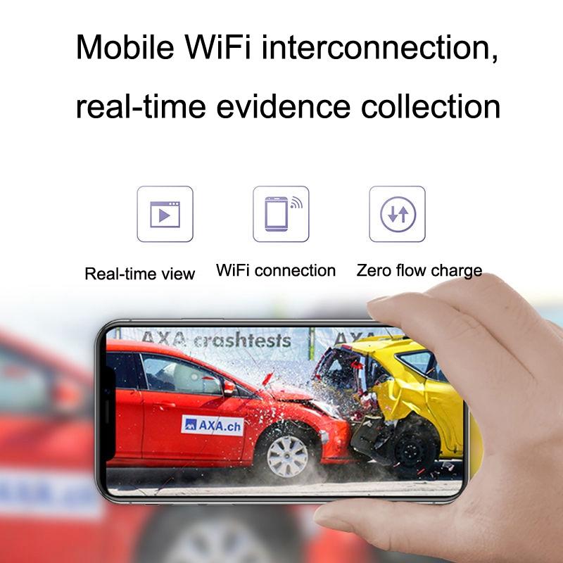 1080p Hd Car Recorder with Wifi for Parking Monitoring - With Button + Parking Monitoring Line