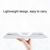 Leather Laptop Liner Bag - 14.1-15.4 Inches with Stand Function - Silver Gray - Top-Down View