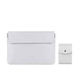 Leather Laptop Liner Bag - 14.1-15.4 Inches with Stand Function - Silver Gray - Extra Image