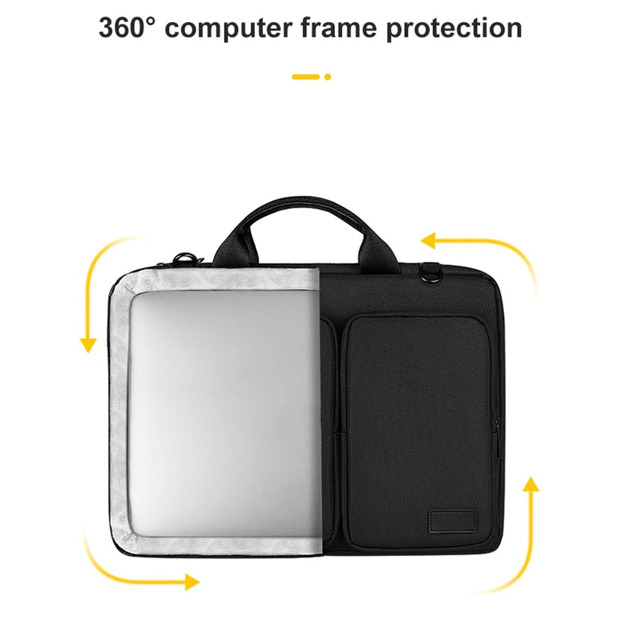 Thickened Polyester Laptop Bag - Fits 14.1-15.4 Inch Devices - Silver Gray