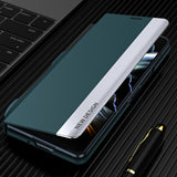For Samsung Galaxy Z Fold4 5G Leather Phone Case With Pen Slot - Shockproof - Green