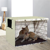 Outdoor Pet Cage Cover - Waterproof & Dustproof - 79x50.8x53cm - Beige - Low Angle