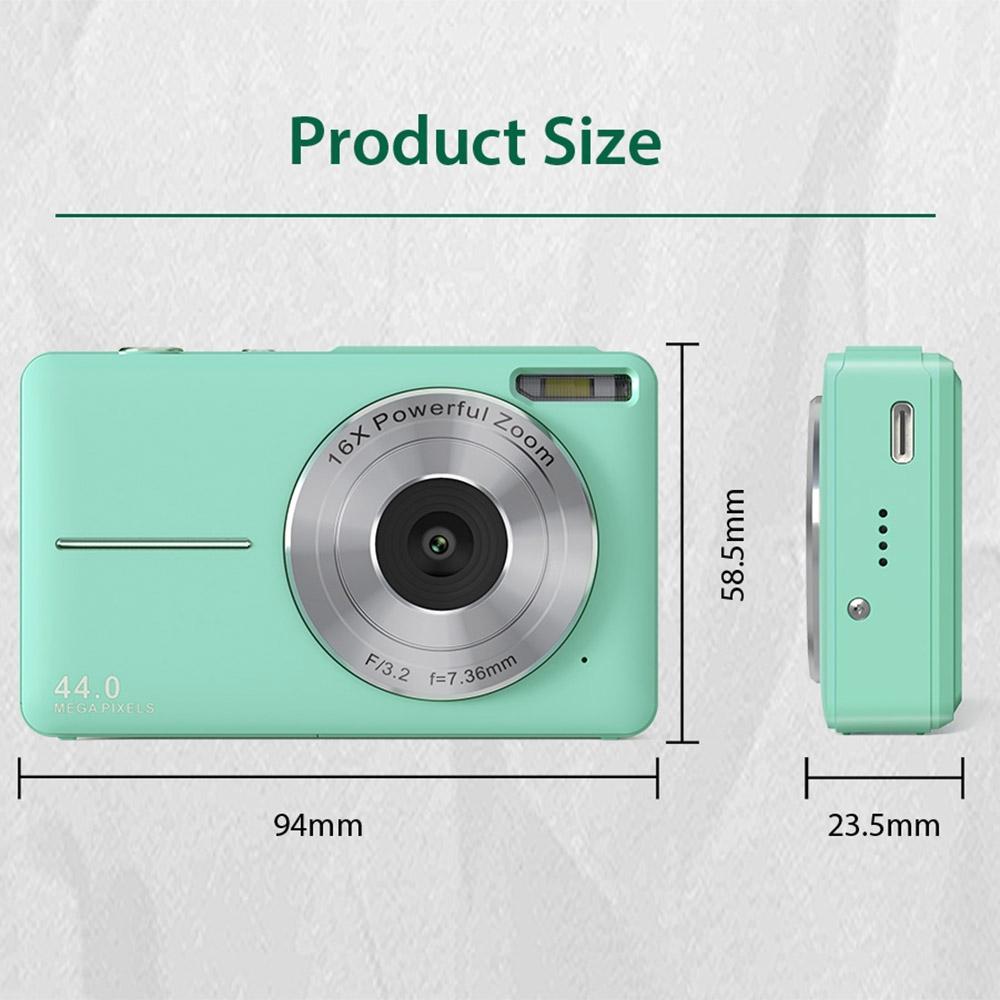Mini Children Photography Camera - 2.4-inch Hd 16x Zoom - Green+32G