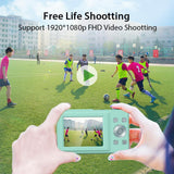 Mini Children Photography Camera - 2.4-inch Hd 16x Zoom - Green+32G - Extra Image