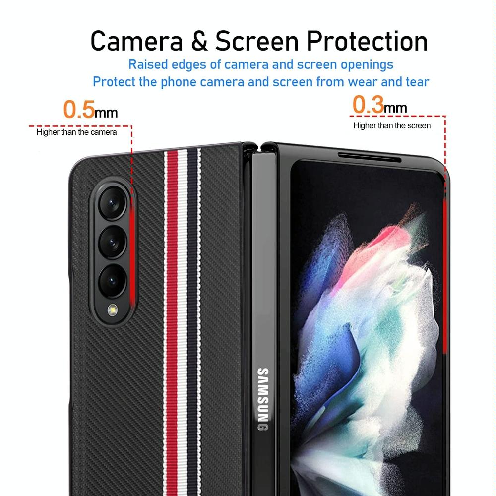 For Samsung Galaxy Z Fold4 5G Shockproof Twill Phone Case - Pc Tpu - Blue
