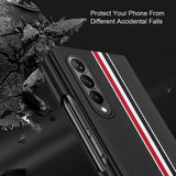 For Samsung Galaxy Z Fold4 5G Shockproof Twill Phone Case - Pc Tpu - Blue